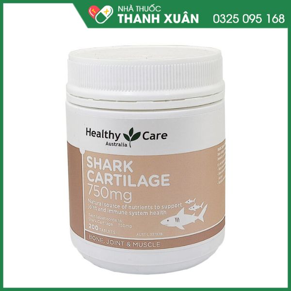 Healthy Care Shark Cartilage 750mg hỗ trợ sức khỏe xương